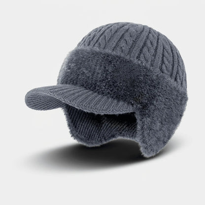 Trapper Hat Fleece-Lined Knit With Ear Flaps