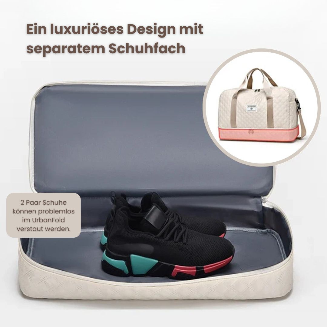 Travel Bag Diamond Quilted Shoe Compartment Water-Repellent Nylon