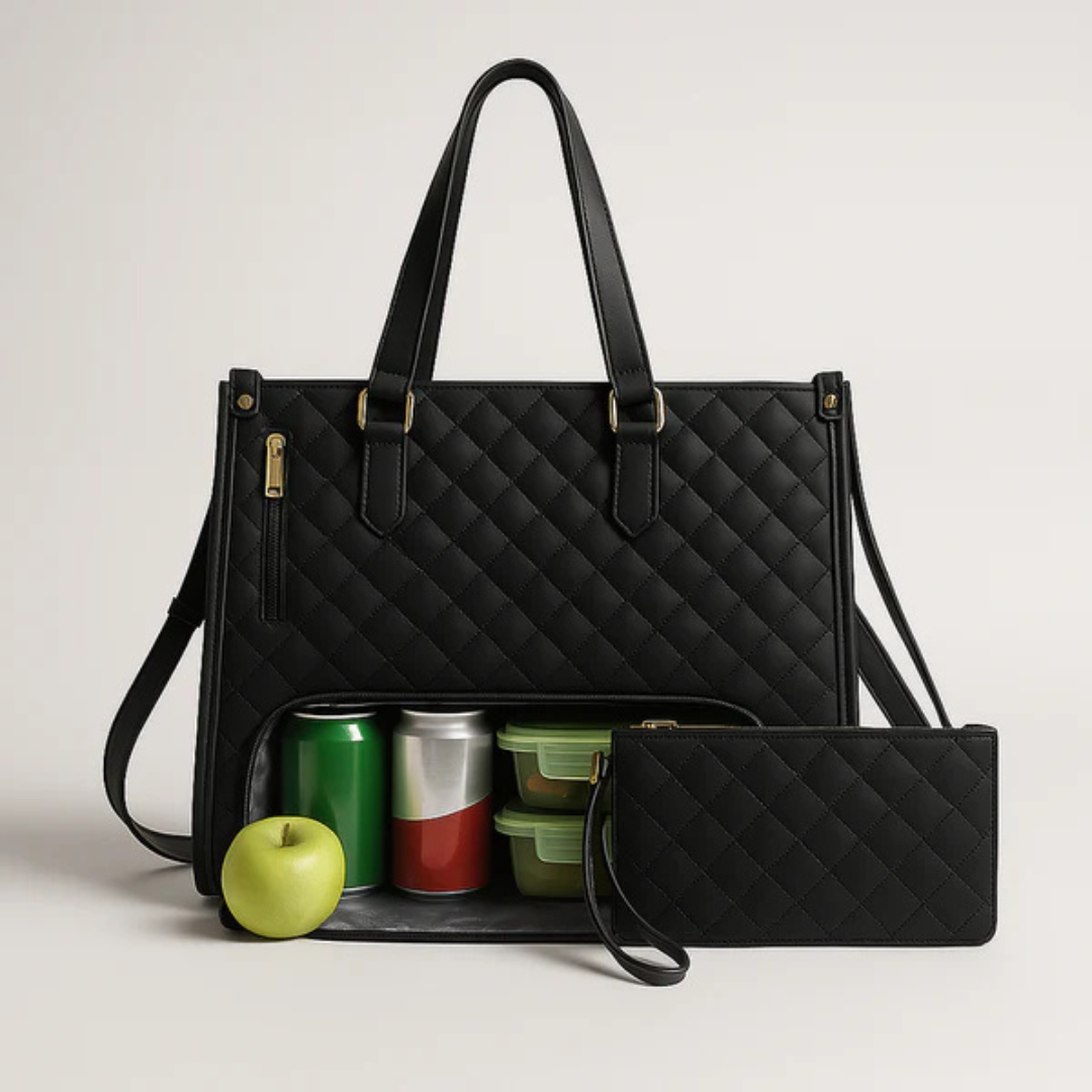 Travel Cosmetic Bag Multi-Compartment Water-Resistant Vegan Leather