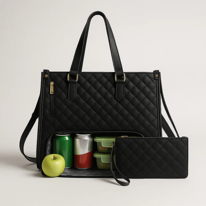 Travel Cosmetic Bag Multi-Compartment Water-Resistant Vegan Leather