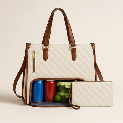 Travel Cosmetic Bag Multi-Compartment Water-Resistant Vegan Leather