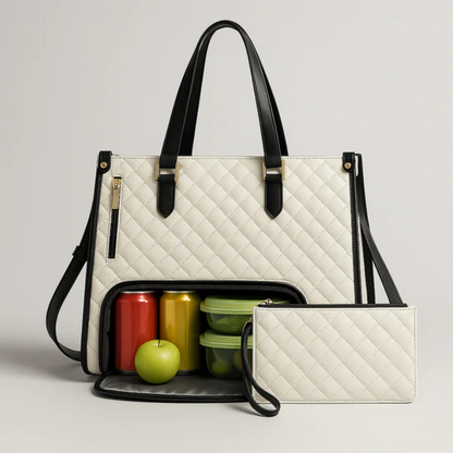 Travel Cosmetic Bag Multi-Compartment Water-Resistant Vegan Leather