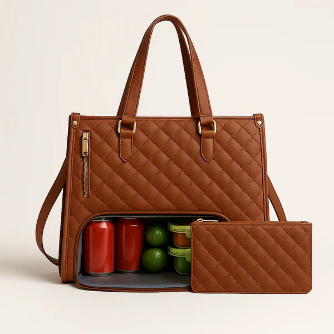 Travel Cosmetic Bag Multi-Compartment Water-Resistant Vegan Leather