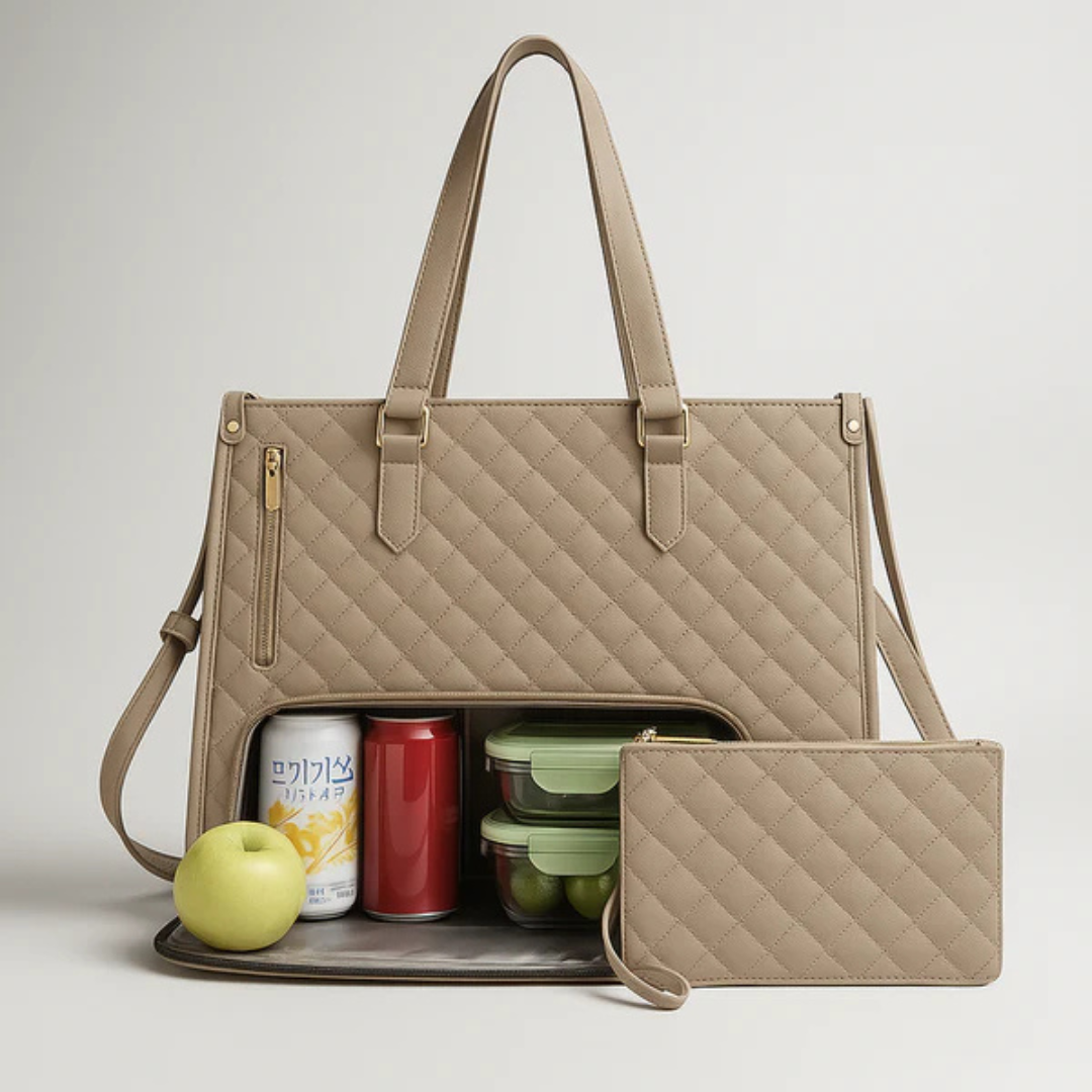 Travel Cosmetic Bag Multi-Compartment Water-Resistant Vegan Leather