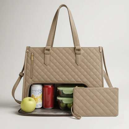 Travel Cosmetic Bag Multi-Compartment Water-Resistant Vegan Leather