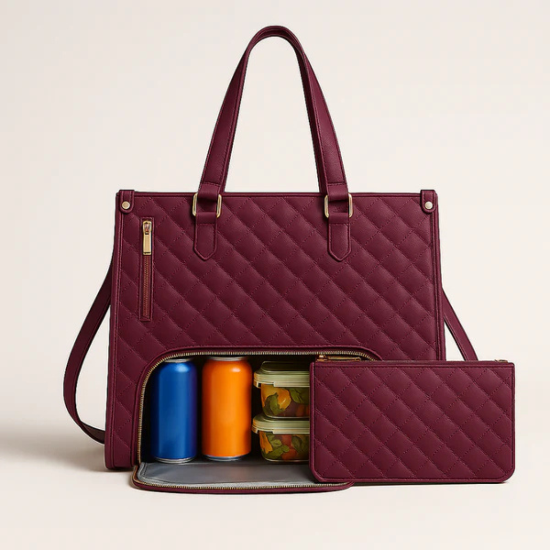 Travel Cosmetic Bag Multi-Compartment Water-Resistant Vegan Leather