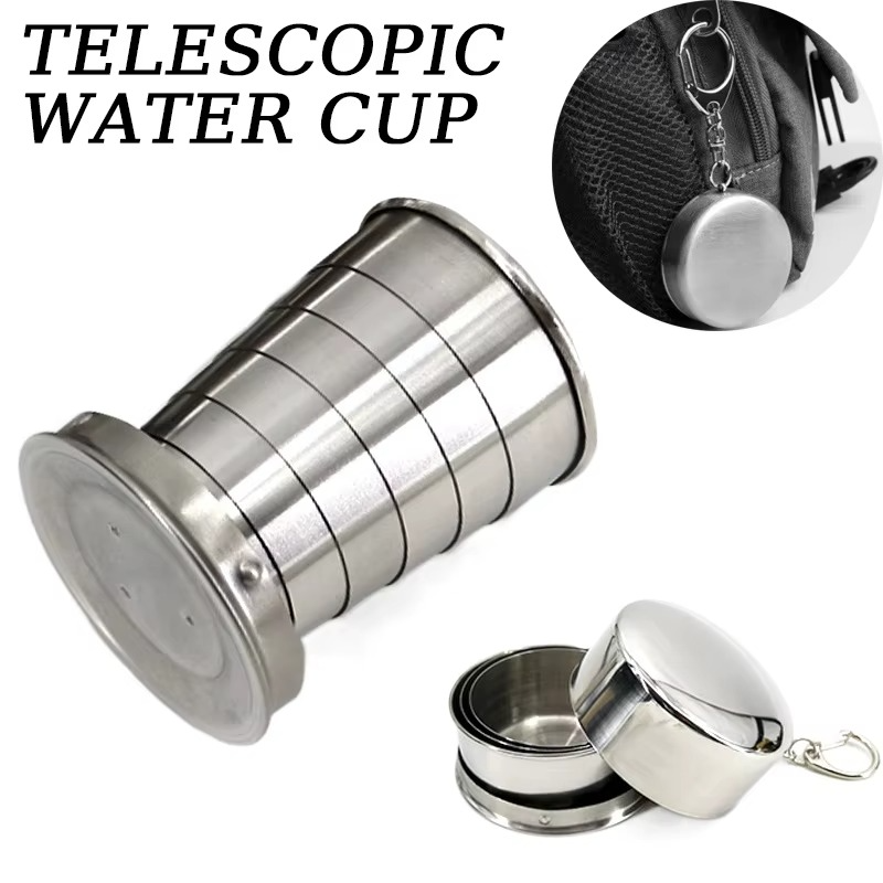 Travel Cup Foldable Stainless Steel Set of 3