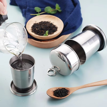Travel Cup Foldable Stainless Steel Set of 3