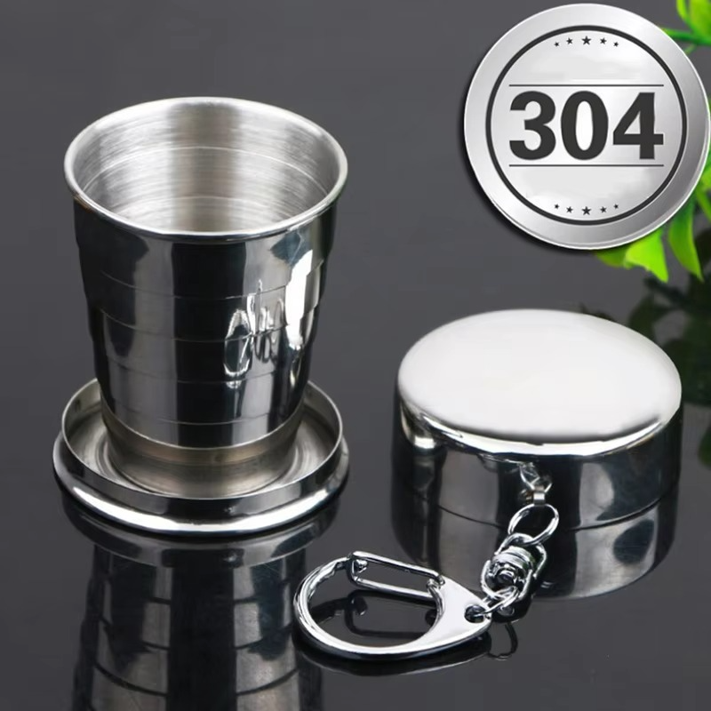 Travel Cup Foldable Stainless Steel Set of 3