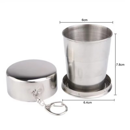 Travel Cup Foldable Stainless Steel Set of 3