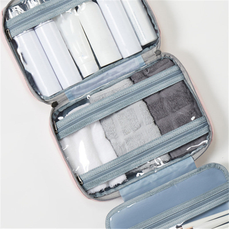 Travel Hanging Toiletry Bag Water-Repellent Oxford Fabric Four Compartments