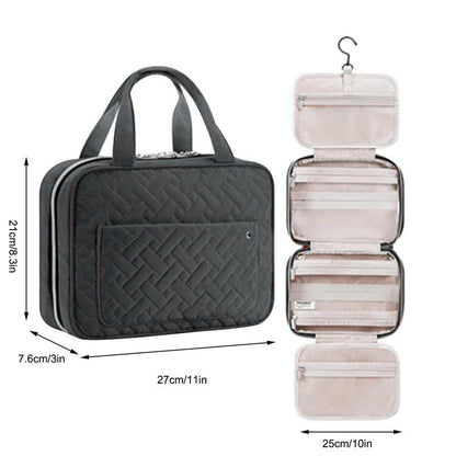 Travel Hanging Toiletry Bag Water-Repellent Oxford Fabric Four Compartments