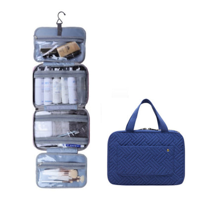 Travel Hanging Toiletry Bag Water-Repellent Oxford Fabric Four Compartments
