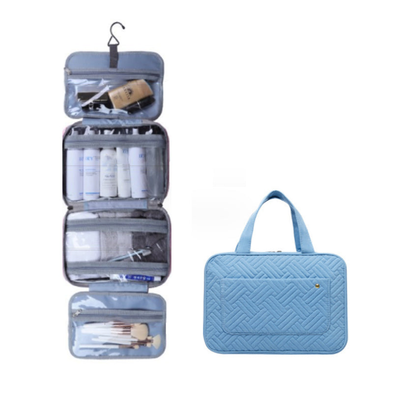 Travel Hanging Toiletry Bag Water-Repellent Oxford Fabric Four Compartments