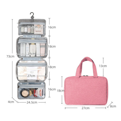 Travel Hanging Toiletry Bag Water-Repellent Oxford Fabric Four Compartments
