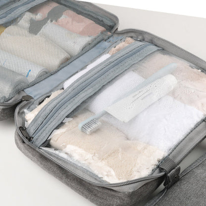 Travel Hanging Toiletry Bag Water-Repellent Oxford Fabric Four Compartments