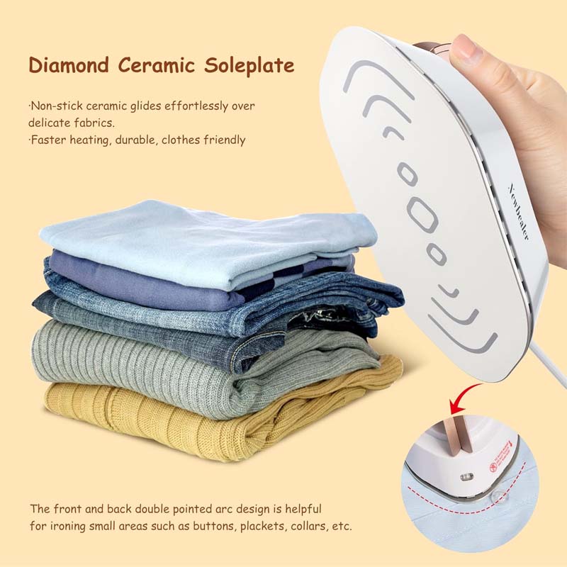 Travel Iron Dual Voltage Fast Heat Ceramic Soleplate