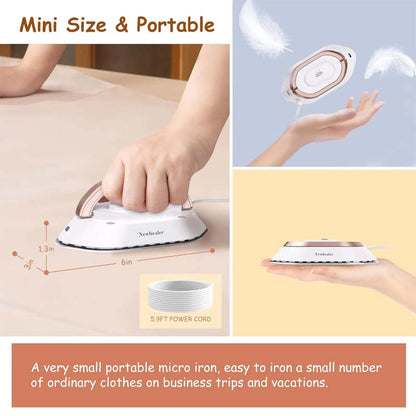 Travel Iron Dual Voltage Fast Heat Ceramic Soleplate