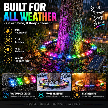 Tree Ring Light Solar-Powered RGB Color-Changing Modular 360-Degree