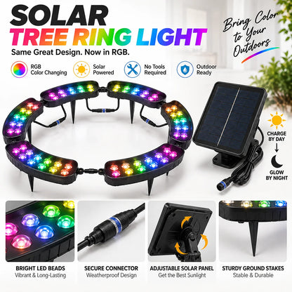 Tree Ring Light Solar-Powered RGB Color-Changing Modular 360-Degree