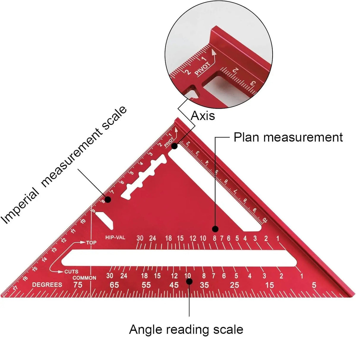 Triangle Protractor Right Angle Aluminum Locking
