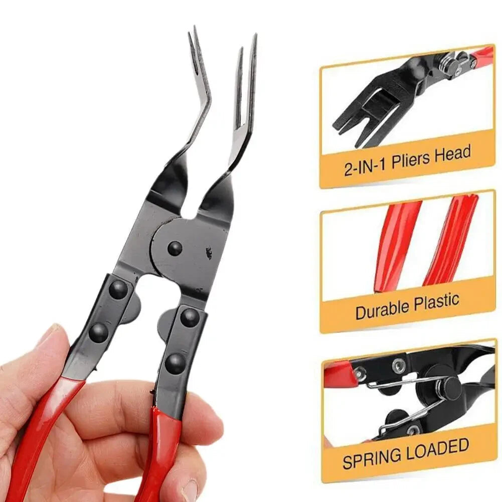 Trim Clip Pliers Forged Steel Spring-Loaded Scratch-Free