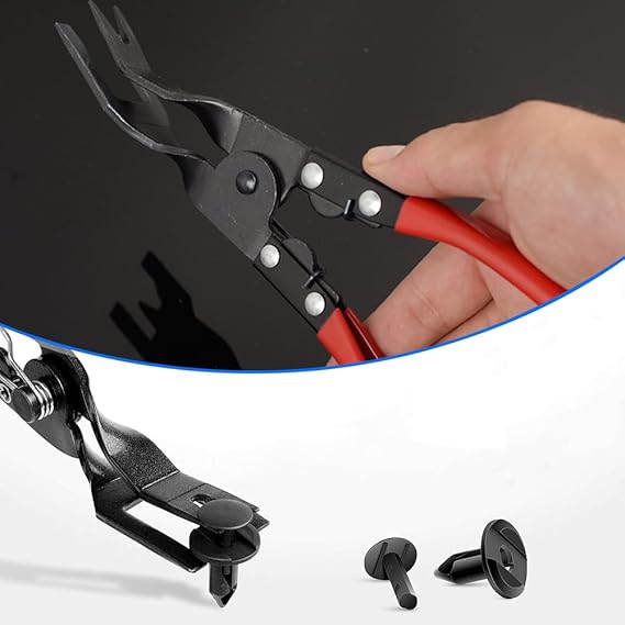 Trim Clip Pliers Forged Steel Spring-Loaded Scratch-Free