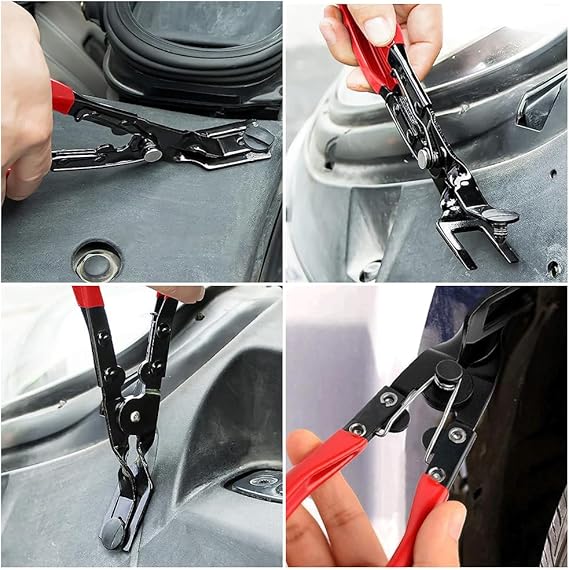 Trim Clip Pliers Forged Steel Spring-Loaded Scratch-Free