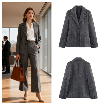 Trousers High-Waist Wide-Leg Pleated With Pockets