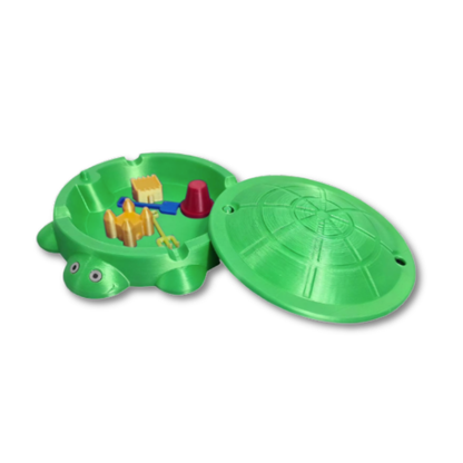 Turtle Sandbox Play Set Desk-Sized Soft Sand Removable Lid
