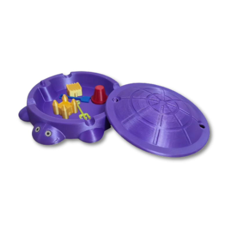 Turtle Sandbox Play Set Desk-Sized Soft Sand Removable Lid