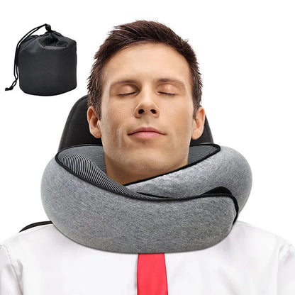 U-Shape Travel Pillow Memory Foam & Adjustable Neck Support
