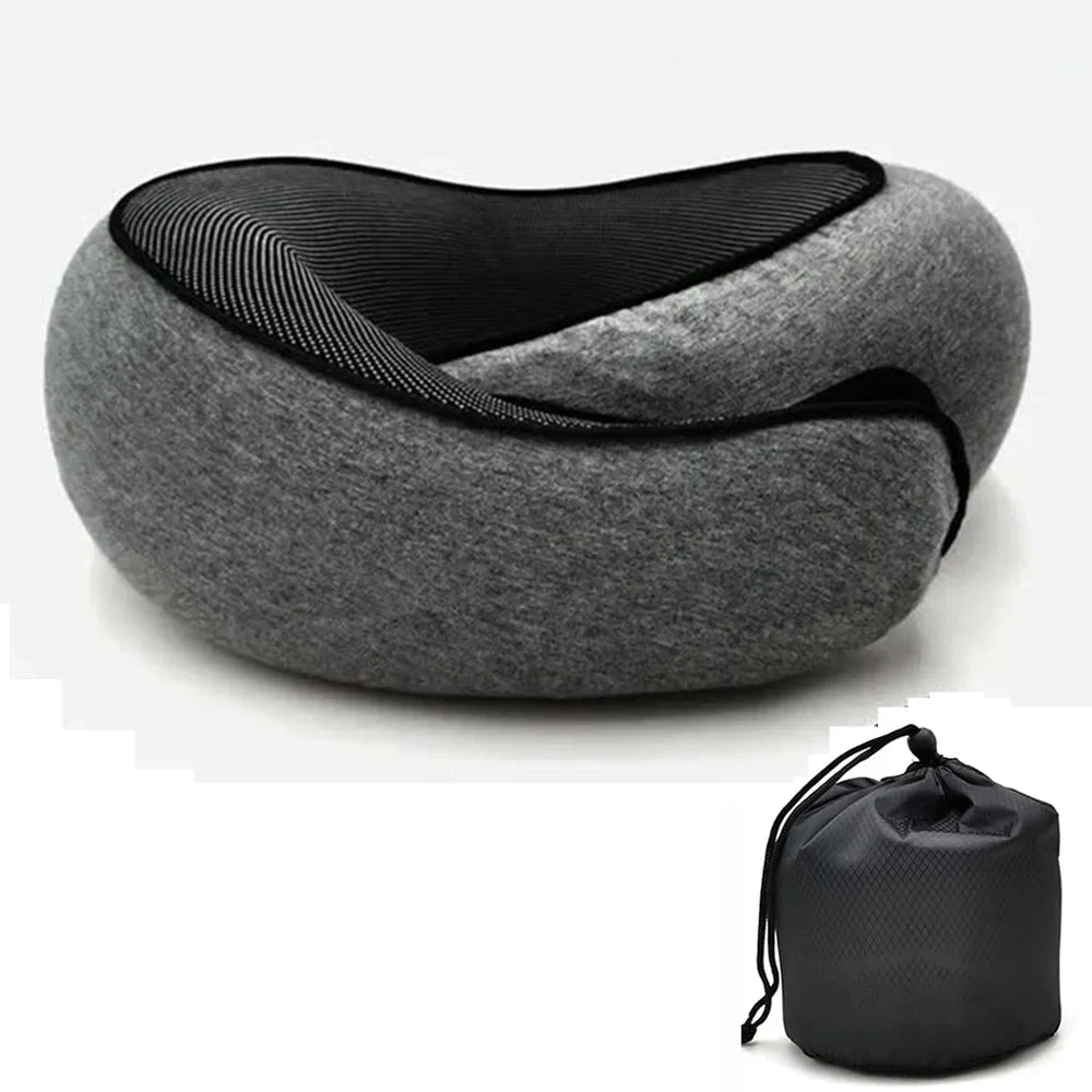 U-Shape Travel Pillow Memory Foam & Adjustable Neck Support
