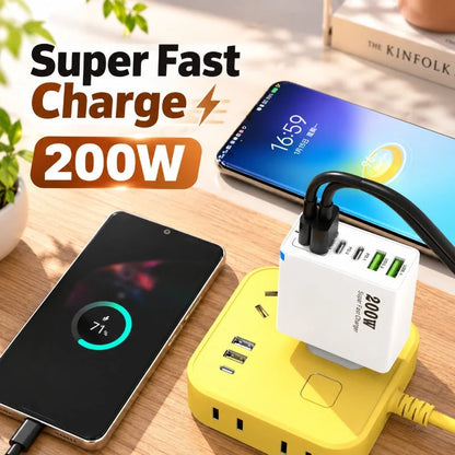 USB Charger 200W Six-Port Fast Charging