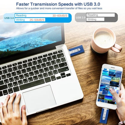 USB Flash Drive 4-in-1 Multi-Connector USB 3.0 Up to 256GB