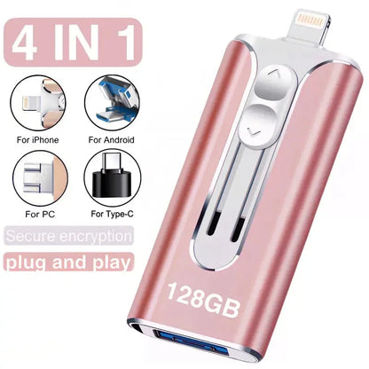 USB Flash Drive 4-in-1 Multi-Connector USB 3.0 Up to 256GB