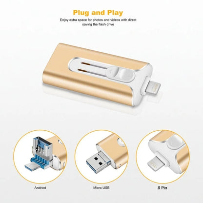 USB Flash Drive 4-in-1 Multi-Connector USB 3.0 Up to 256GB