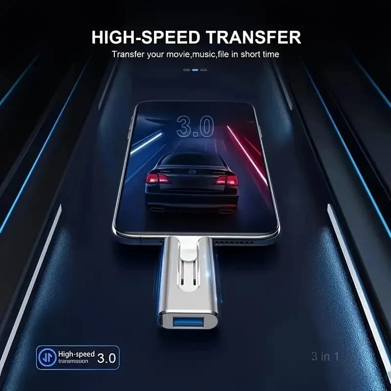 USB Flash Drive 4-in-1 Multi-Connector USB 3.0 Up to 256GB