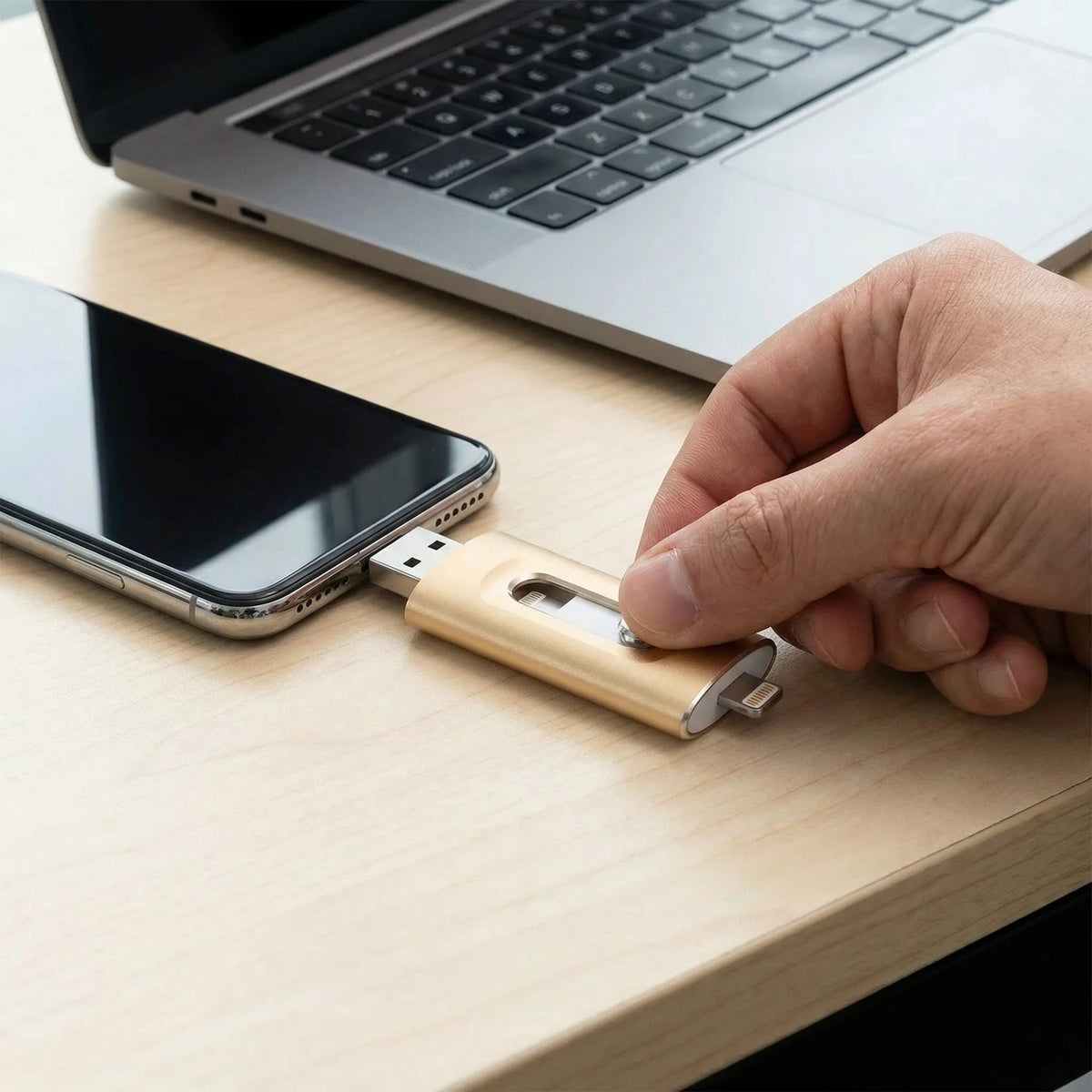 USB Flash Drive USB 3.0 Type-C OTG Adapter Foldable Metal Casing