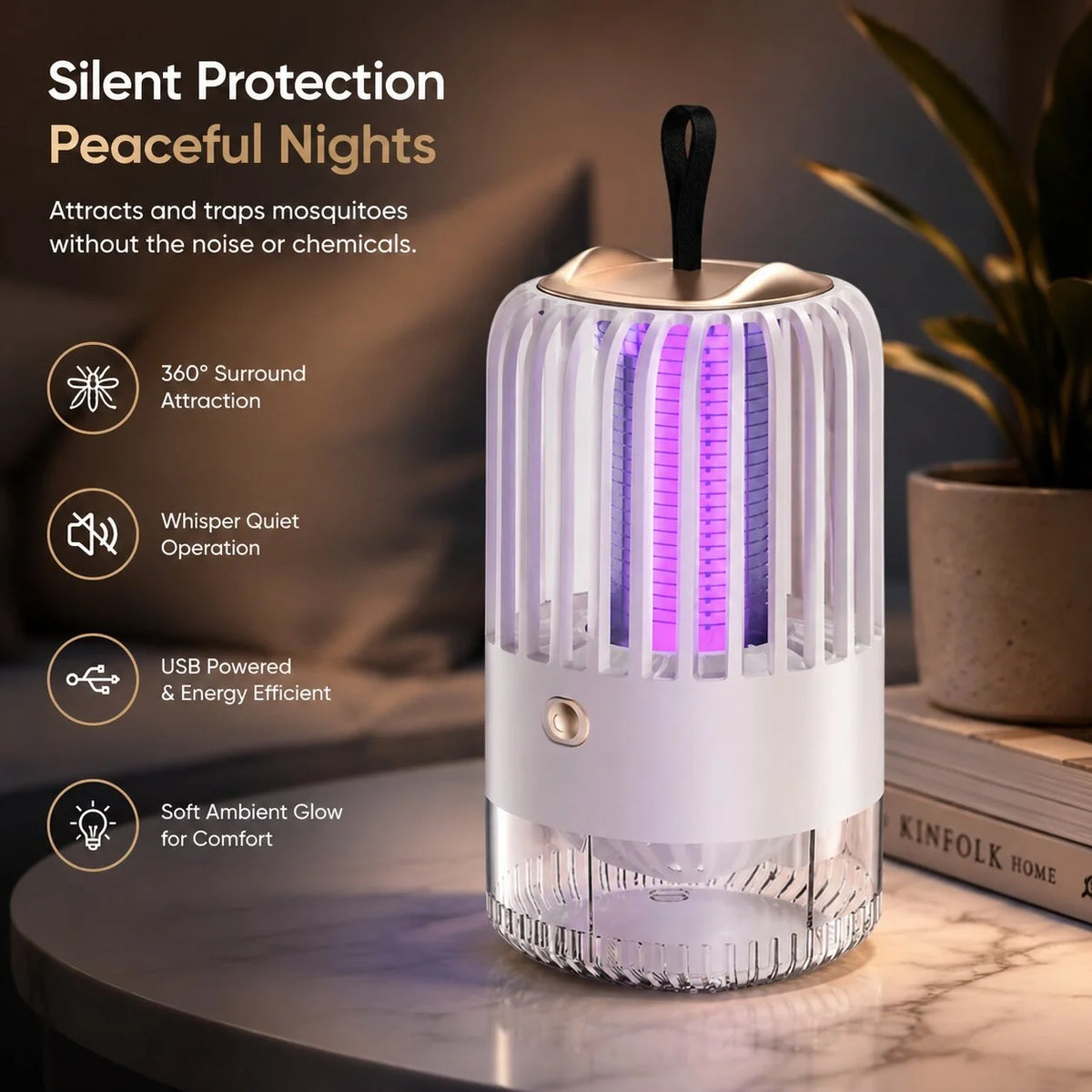 UV Mosquito Trap Rechargeable 12-Hour Chemical-Free