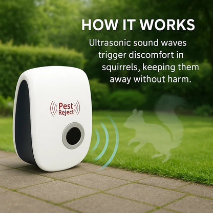 Ultrasonic Squirrel Deterrent Device - Reliable Pest Management for Gardens and Yards