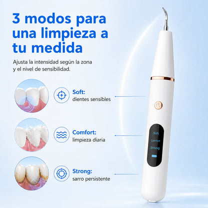 Ultrasonic Tartar Remover LED Light 3 Cleaning Modes