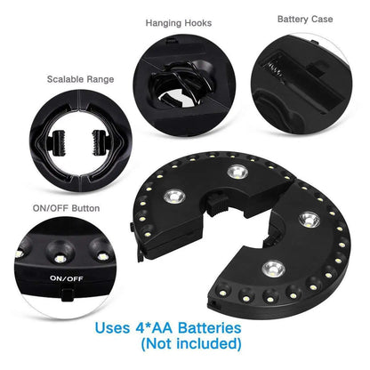 Umbrella Light Clip-On 3-Level LED 100 Lumens