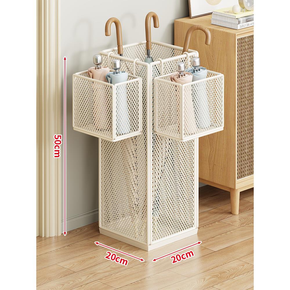 Umbrella Stand Powder-Coated Metal Mesh Ventilated Space-Saving