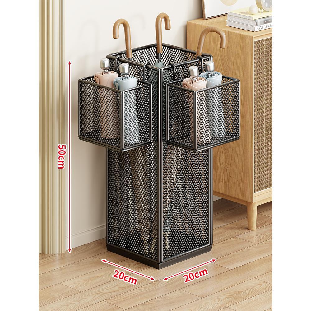 Umbrella Stand Powder-Coated Metal Mesh Ventilated Space-Saving