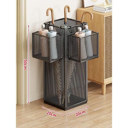 Umbrella Stand Powder-Coated Metal Mesh Ventilated Space-Saving