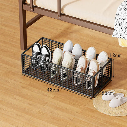 Under-Bed Shoe Organizer Ventilated Metal Mesh Divided Slots