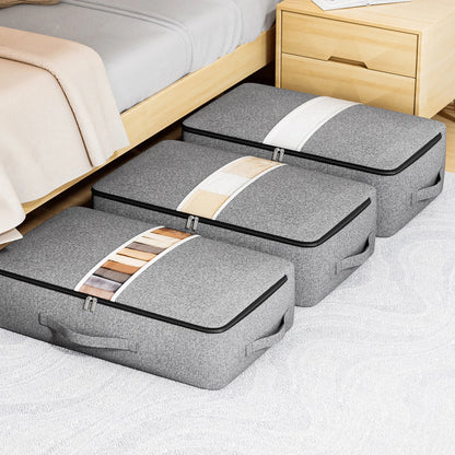 Under-Bed Storage Bag Clear Window Metal Zipper