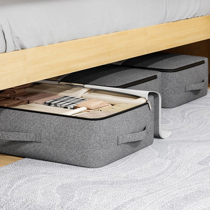 Under-Bed Storage Bag Clear Window Metal Zipper