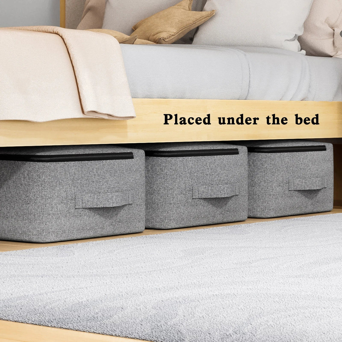 Under-Bed Storage Bag Clear Window Metal Zipper